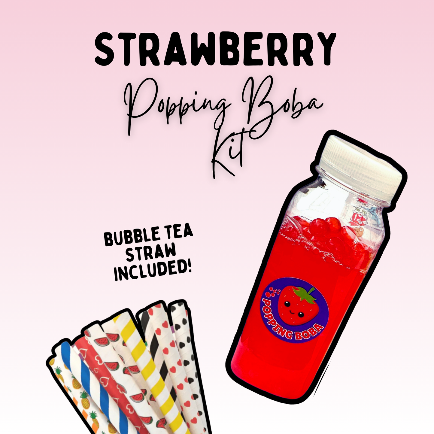 Strawberry Popping Boba Kit