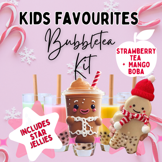 Kids Favourites - Strawberry Bubble Tea with Mango Boba