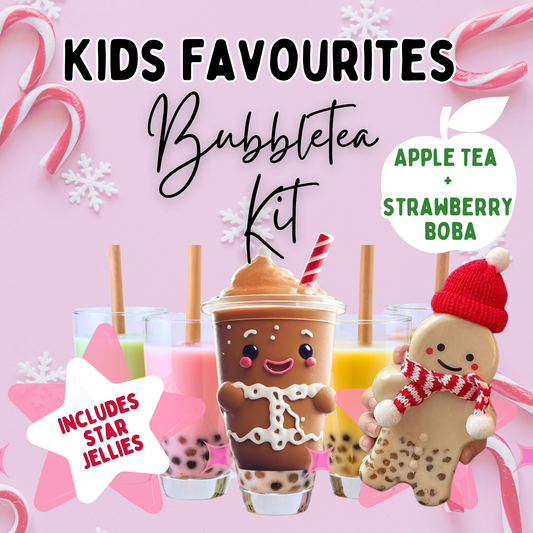 Kids Favourites- Apple Bubble Tea with Strawberry Boba