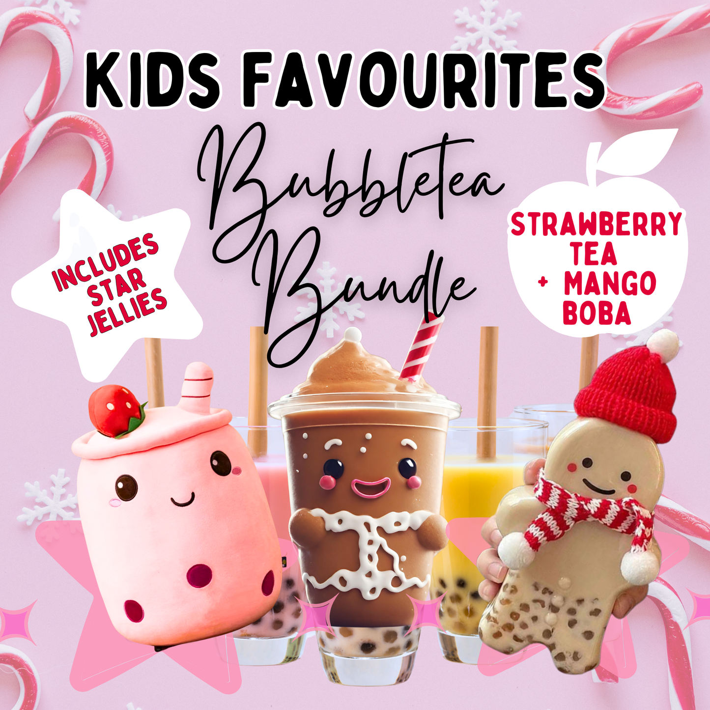 Kids Favourites - Strawberry Bubble Tea with Mango Boba Bundle